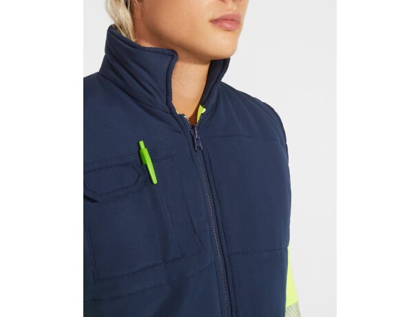 Chaleco reversible PERSEI Roly marino/amarillo fluor