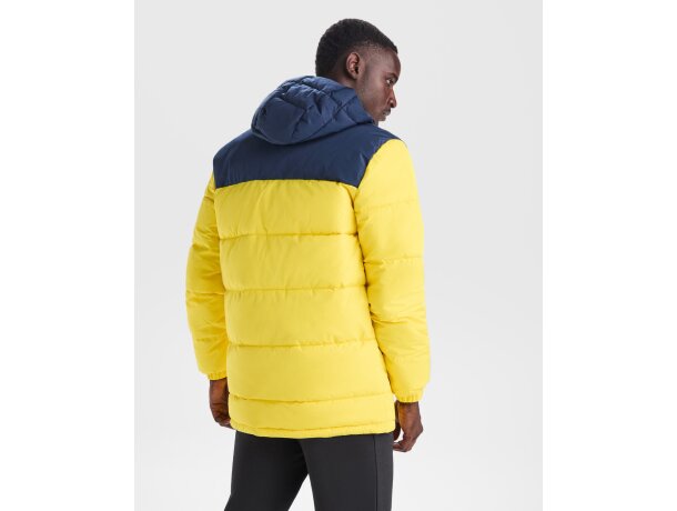 Parka acolchada Tallin Roly repelente al agua con capucha Amarillo/marino detalle 1