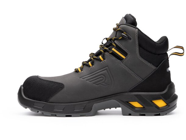 Zapato laboral LUA Roly piel y microfibra certificado S7S Plomo/amarillo wrk detalle 5