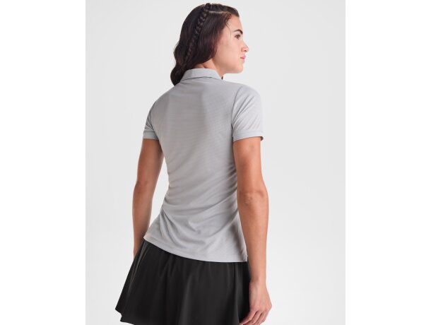 Polo Tormo Woman Roly de poliéster reciclado certificado GRS Blanco detalle 1