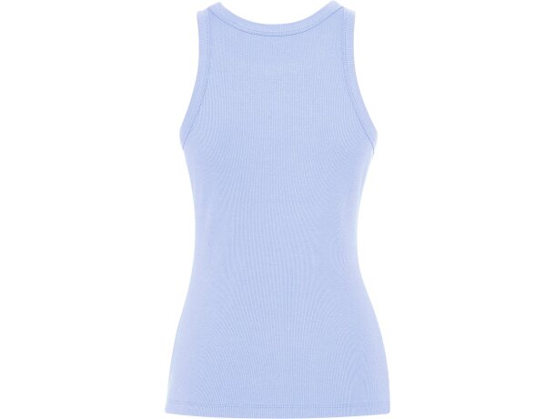 Camiseta sin mangas Dribe Roly en punto canalé stretch Azul sweet detalle 14