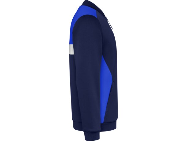 Sudadera deportiva Roly Leros bicolor con cremallera Royal/marino detalle 12