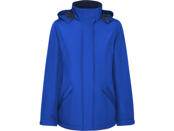 Parka mujer America Woman Roly con capucha extraíble reciclada Royal detalle 11