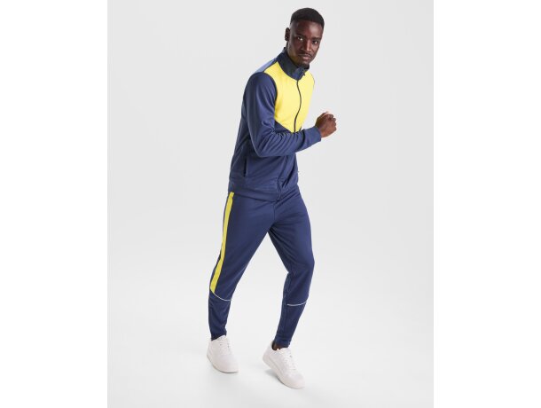 Chándal Evans Roly con cuello alto y laterales a contraste Negro/lima detalle 1