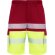 Bermuda Lada Roly alta visibilidad con bandas reflectantes Rojo laboral/amarillo flúor