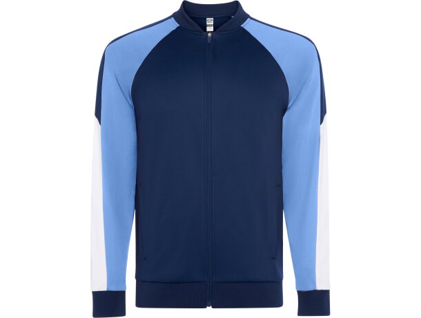 Chaqueta deportiva Gladius Roly bicolor con cremallera Celeste/marino detalle 9