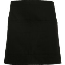 Delantal corto sarga negro bolsillos Roly Classic