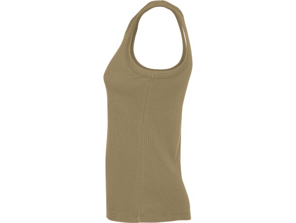 Camiseta sin mangas Dribe Roly en punto canalé stretch Verde militar oscuro detalle 27