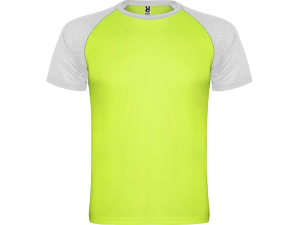 Camiseta INDIANAPOLIS Roly verde fluor/blanco