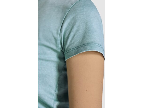 Camiseta mujer algodón peinado efecto lavado Roly Fiyi Amarillo sweet lavado detalle 3