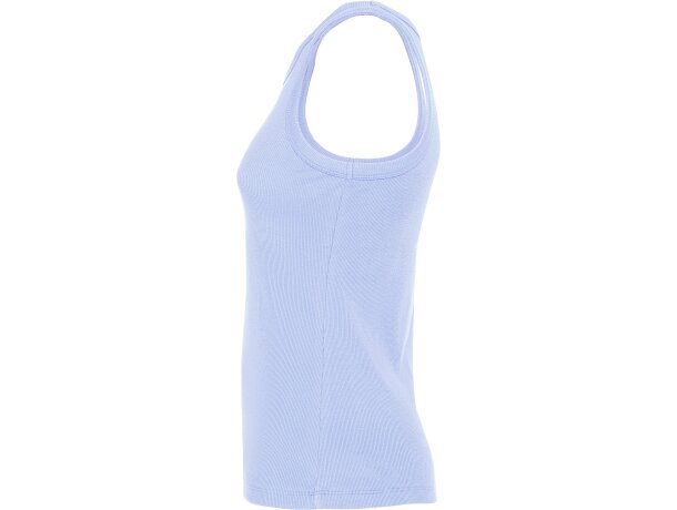 Camiseta sin mangas Dribe Roly en punto canalé stretch Azul sweet detalle 15