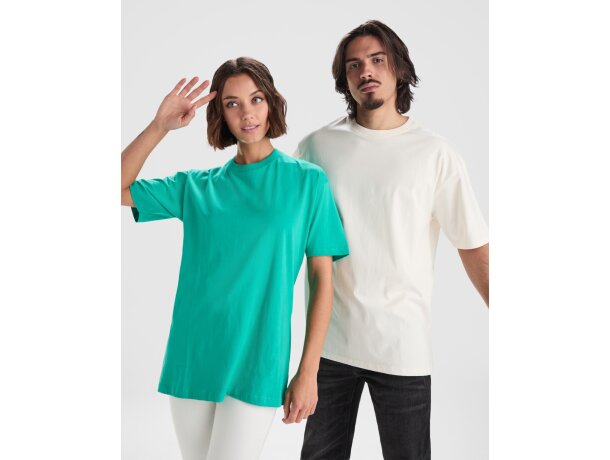 Camiseta oversize Bull de algodón pesado Roly Blanco detalle 2