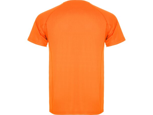 Camiseta técnica MONTECARLO manga corta unisex Roly 135 gr naranja fluor