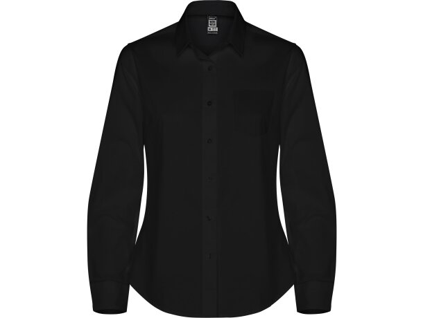 Camisa Moscú Woman Roly profesional mujer algodón popelín Negro detalle 8