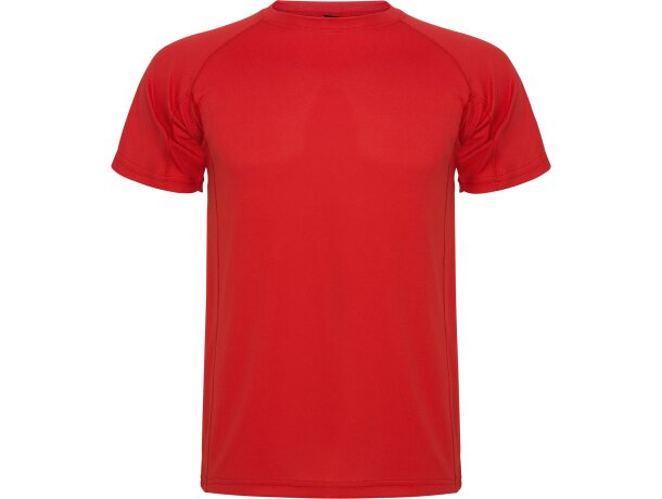 Camiseta técnica MONTECARLO manga corta unisex Roly 135 gr rojo