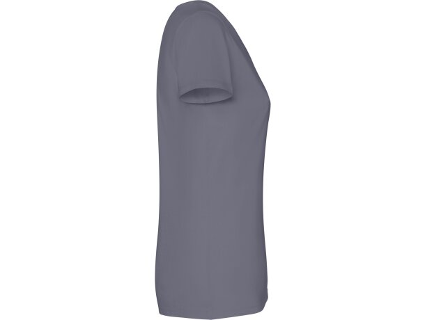 Camiseta mujer algodón peinado efecto lavado Roly Fiyi Gris cielo lavado detalle 16