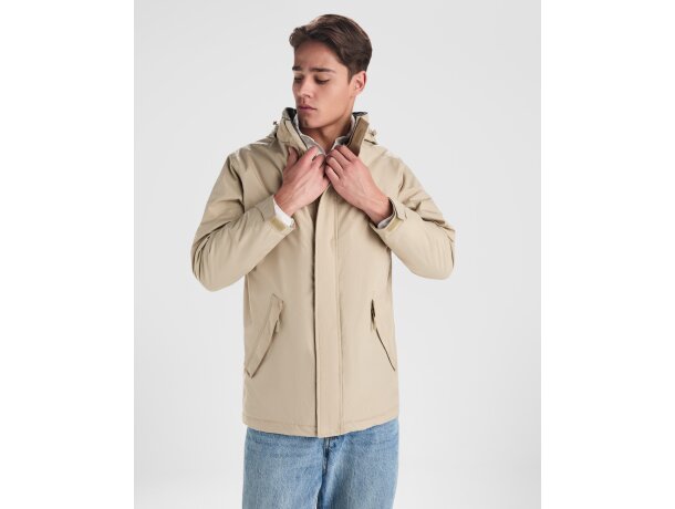 Parka America Roly con certificación GRS en poliéster reciclado Negro detalle 1