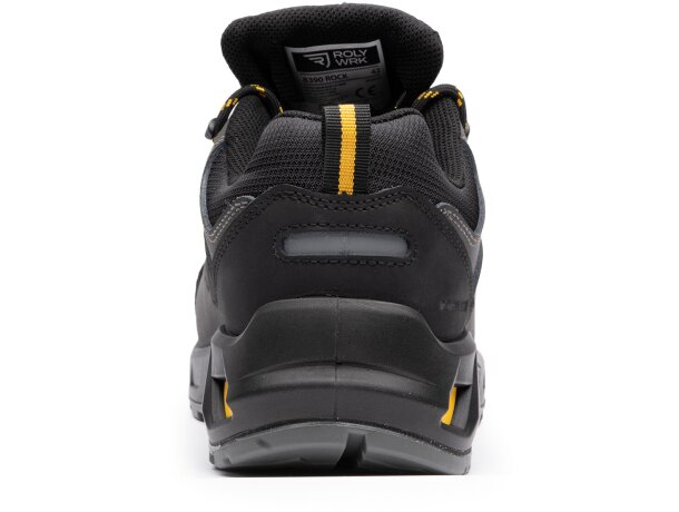 Zapato laboral Rock Roly con certificación S3 antiperforación Plomo/amarillo wrk detalle 6