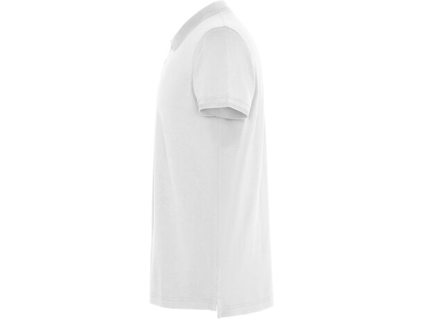 Polo Roly WOS manga corta tejido piqué stretch unisex Blanco detalle 7
