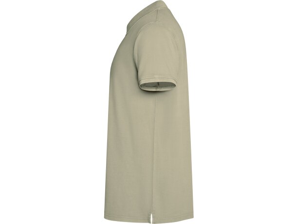 Polo Cobain de algodón piqué con efecto lavado unisex Roly Kaki claro lavado detalle 19
