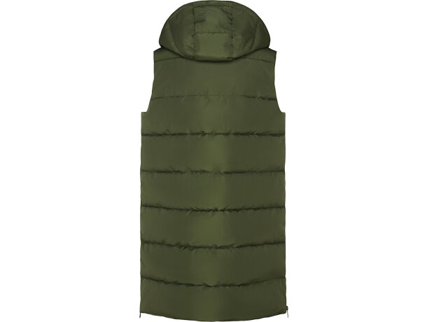 Chaleco acolchado mujer Reine con capucha extraíble Roly Verde militar detalle 5