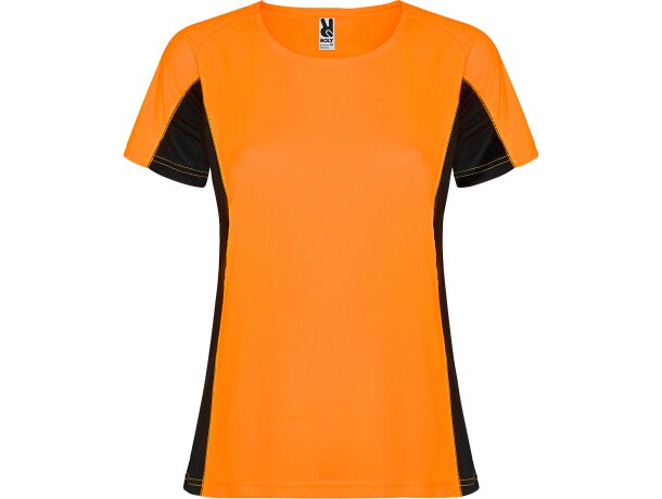 Camiseta SHANGHAI WOMAN Roly naranja fluor/negro