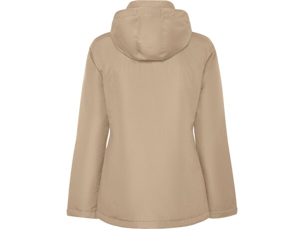 Parka mujer America Woman Roly con capucha extraíble reciclada Arena oscuro detalle 16