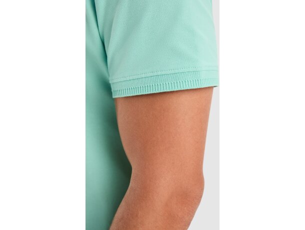 Polo Roly WOS manga corta tejido piqué stretch unisex Blanco detalle 3