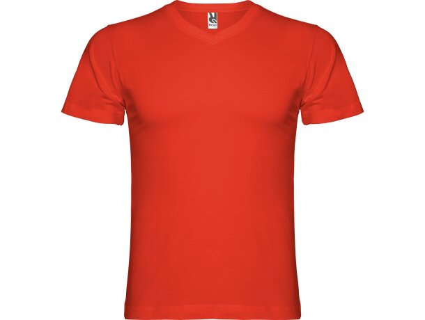 Camiseta manga corta de roly cuello V SAMOYEDO rojo