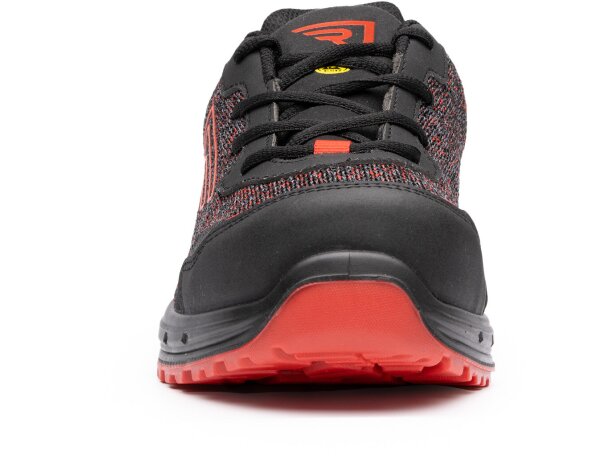 Zapato laboral Ruby Roly red knit textil certificado S1PS Rojo carbón vigoré detalle 7