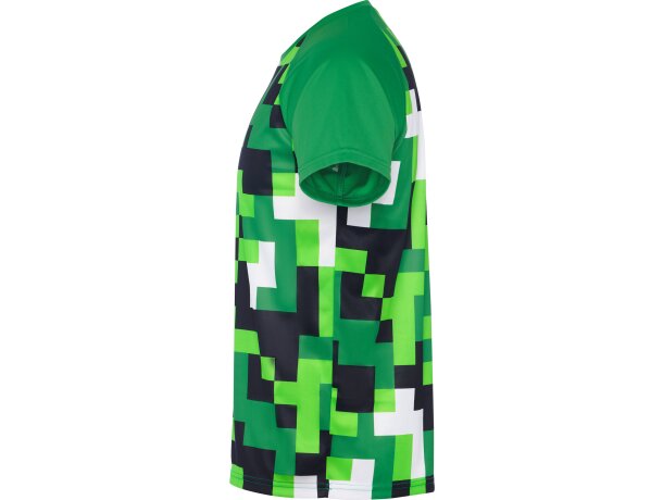 Camiseta técnica Ventor Roly poliéster interlock manga raglán Verde helecho detalle 15
