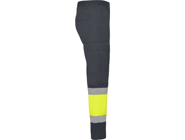 Pantalon verano NAOS Roly de alta visibilidad plomo/amarillo fluor