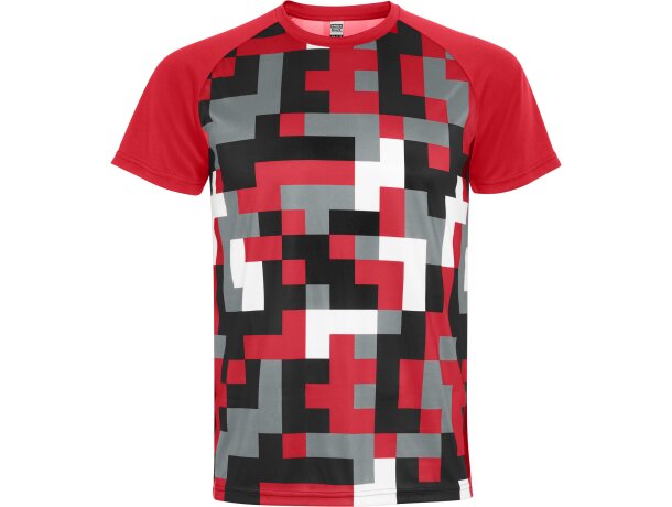 Camiseta técnica Ventor Roly poliéster interlock manga raglán Rojo detalle 25
