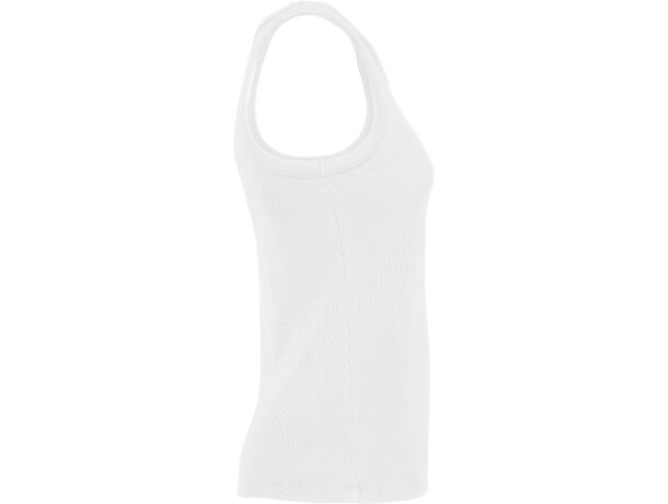 Camiseta sin mangas Dribe Roly en punto canalé stretch Blanco detalle 8
