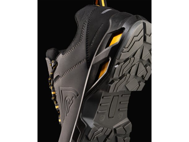 Zapato laboral Rock Roly con certificación S3 antiperforación Plomo/amarillo wrk detalle 1