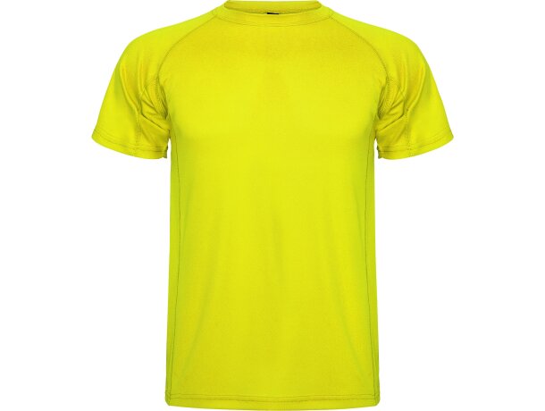 Camiseta técnica MONTECARLO manga corta unisex Roly 135 gr amarillo fluor