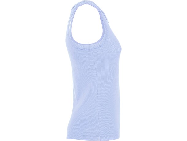 Camiseta sin mangas Dribe Roly en punto canalé stretch Azul sweet detalle 16
