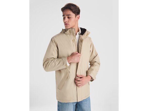 Parka America Roly con certificación GRS en poliéster reciclado Negro detalle 6