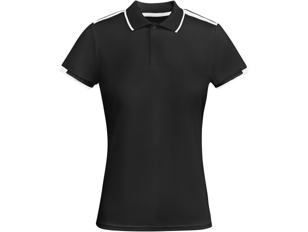 Polo TAMIL WOMAN Roly negro/blanco