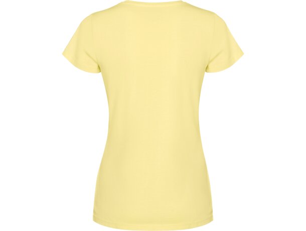 Camiseta mujer algodón peinado efecto lavado Roly Fiyi Amarillo sweet lavado detalle 6