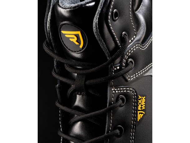 Zapato laboral Iron Roly con puntera de fibra de vidrio S3S Negro/plomo detalle 1