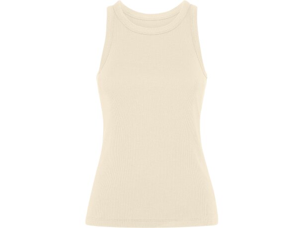 Camiseta sin mangas Dribe Roly en punto canalé stretch Angora detalle 21