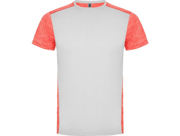 Camiseta ZOLDER Roly blanco/coral fluor vigore