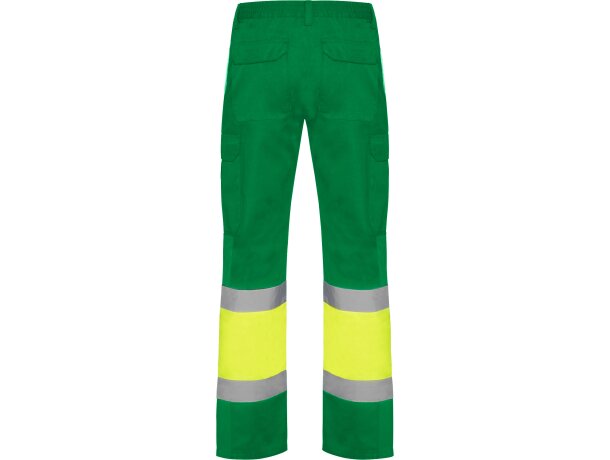 Pantalon verano NAOS Roly de alta visibilidad verde jardín/amarillo flúor