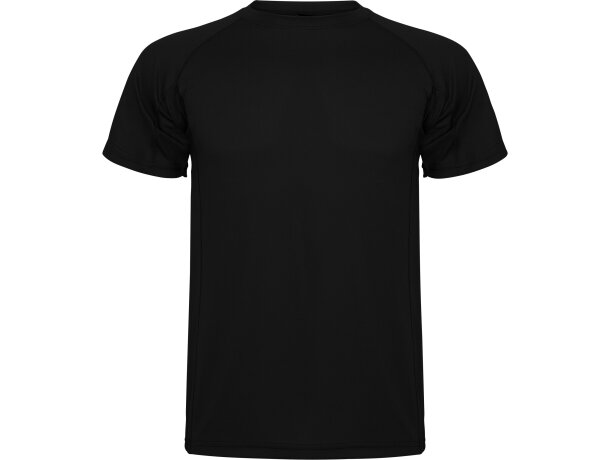 Camiseta técnica MONTECARLO manga corta unisex Roly 135 gr negro