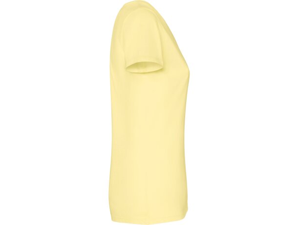 Camiseta mujer algodón peinado efecto lavado Roly Fiyi Amarillo sweet lavado detalle 8