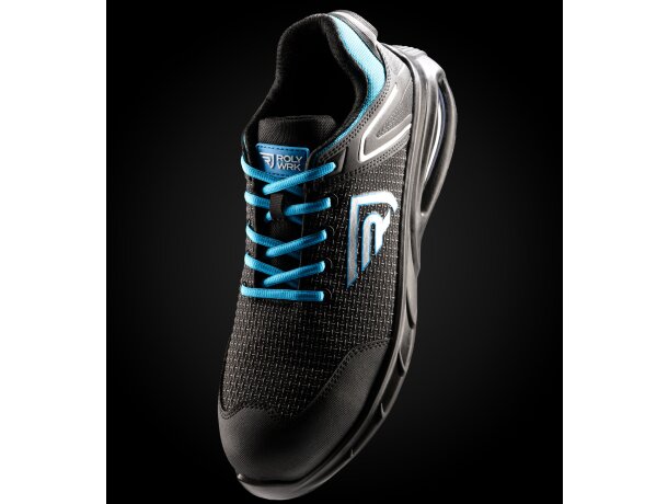 Zapato laboral Noboa Roly con puntera reforzada y antiestático Negro/royal detalle 3