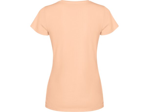 Camiseta mujer algodón peinado efecto lavado Roly Fiyi Papaya claro lavado detalle 22