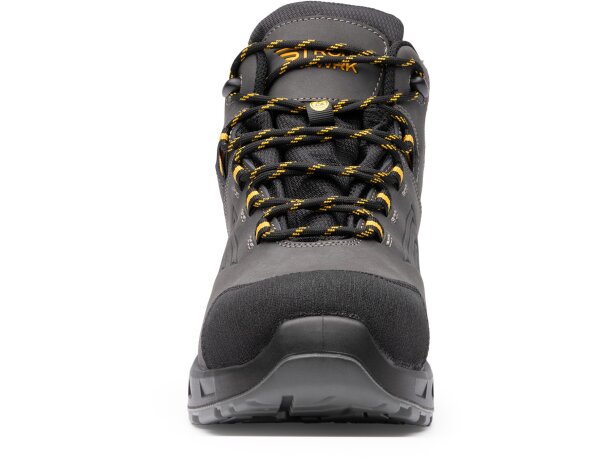 Zapato laboral LUA Roly piel y microfibra certificado S7S Plomo/amarillo wrk detalle 7