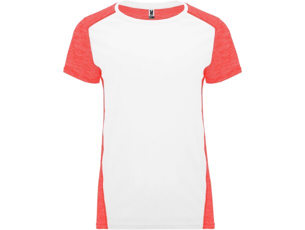 Camiseta ZOLDER WOMAN Roly blanco/coral fluor vigore